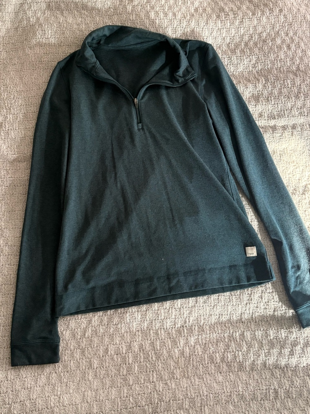 Vuori Women's Zip-Up Pullover Jacket in Teal Green